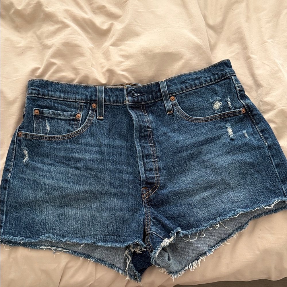 Levi's Distressed Blue Jean Shorts